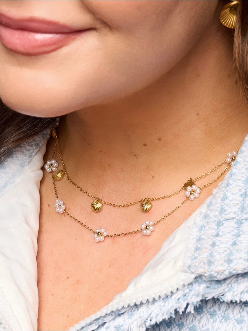 Nikki Smith • Pearl Daisy Necklace Waterproof